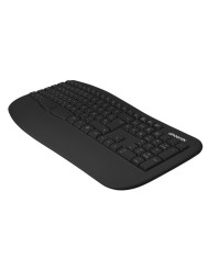 TECLADO PHOENIX K201 ERGONOMICO WIRELESS BLACK