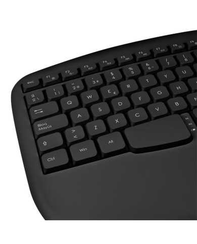 TECLADO PHOENIX K201 ERGONOMICO WIRELESS BLACK