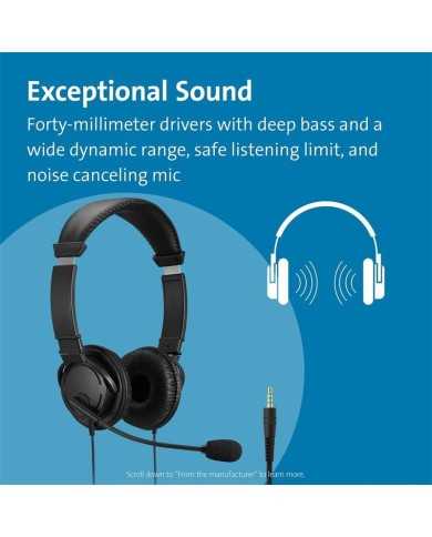 AURICULARES + MICROFONO KENSINGTON K33597WW HI-FI JACK 3.5MM BLACK