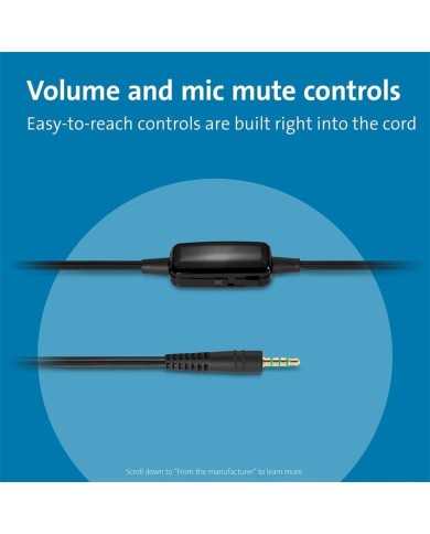 AURICULARES + MICROFONO KENSINGTON K33597WW HI-FI JACK 3.5MM BLACK