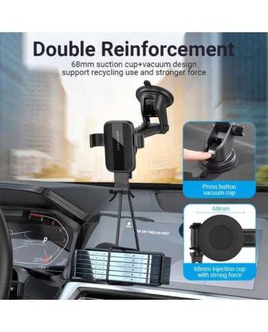 SOPORTE VENTION KCOB0 COCHE PARA SMARTPHONE 4.7-7.32 VENTOSA BLACK