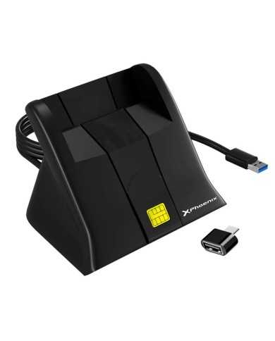 LECTOR DE TARJETAS DNIE PHOENIX USB + ADAPTADOR USB-C LECTOR DE TARJETAS DNIE PHOENIX USB + ADAPTADOR USB-C