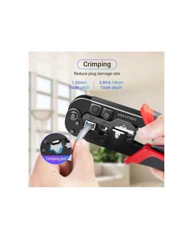 CRIMPADORA VENTION METALICA RJ45 BLACK/RED