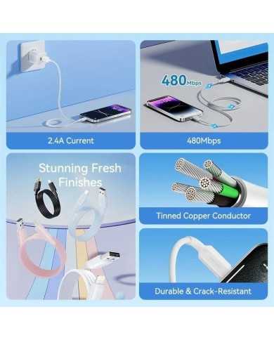 CABLE VENTION USB-A 2.0 - LIGHTNING 2.4A 1M BLACK