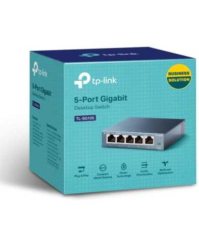 SWITCH TP-LINK TL-SG105S GIGABIT 5 PUERTOS METALICO SWITCH TP-LINK TL-SG105S GIGABIT 5 PUERTOS METALICO