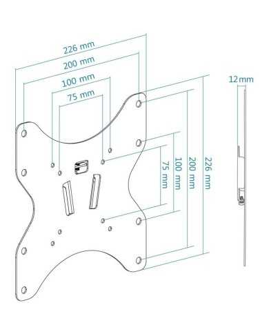SOPORTE PARED TV MONITOR TOOQ 23-42 35KG BLACK