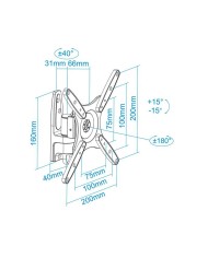 SOPORTE TV MONITOR TOOQ 10-32 20KG INCLINABLE/GIRATORIO BLACK