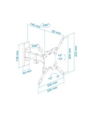 SOPORTE TV MONITOR TOOQ 13-42 GIRATORIO/INCLINABLE 20KG MAX