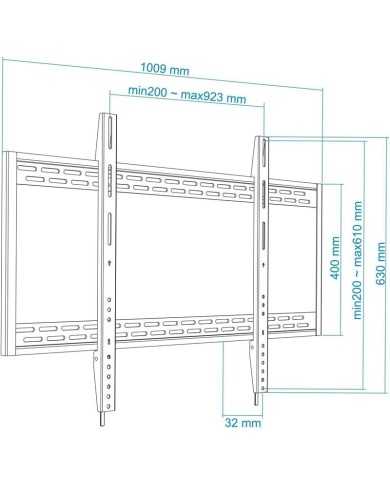 SOPORTE PARED TV MONITOR TOOQ 60-100 130KG BLACK