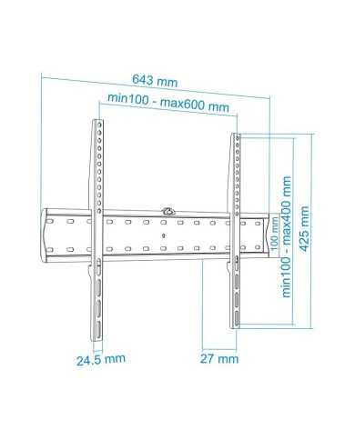 SOPORTE TV MONITOR TOOQ 37-70 40KG SLIM BLACK