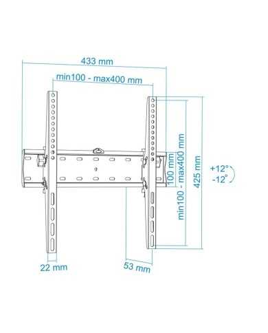 SOPORTE PARED TV/MONITOR TOOQ 32-55 40KG INCLINABLE BLACK