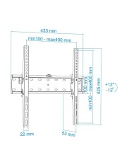 SOPORTE PARED TV/MONITOR TOOQ 32-55 40KG INCLINABLE BLACK