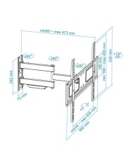 SOPORTE TV MONITOR TOOQ 37-70 50KG INCLINABLE/GIRATORIO