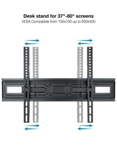 SOPORTE TV MONITOR TOOQ 37-80 40KG INCLINABLE/GIRATORIO BLACK