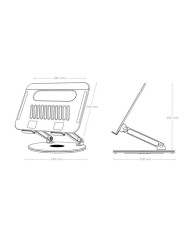 SOPORTE AISENS SOBREMESA TABLET/NOTEBOOK ERGONOMICO 360º 10-17 SILVER