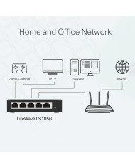 SWITCH TP-LINK GIGABIT 5 PUERTOS POE+ LS105GP