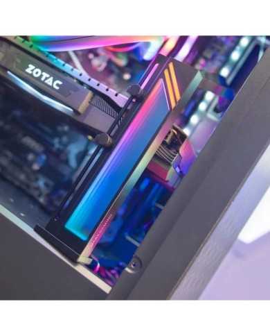 SOPORTE MARS GAMING PARA TARJETA DE VIDEO MAGNETICO RGB BLACK