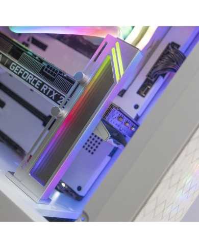 SOPORTE MARS GAMING PARA TARJETA DE VIDEO MAGNETICO RGB SILVER