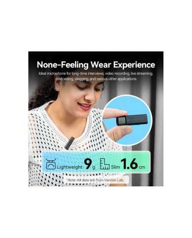 MICROFONO VENTION USB-C LAVALIER 2 MICROFONOS PINZA WIRELESS