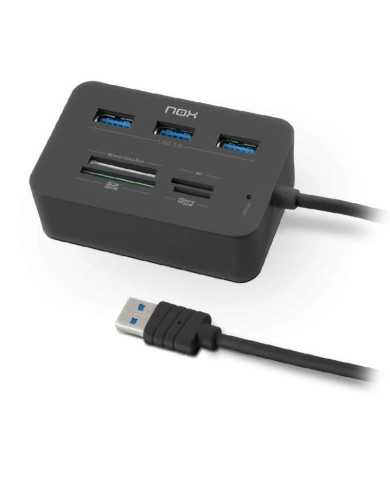 LECTOR DE TARJETAS NOX + HUB USB 3
