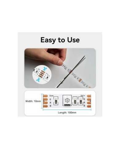 TIRA LED VENTION RGB CONTROL REMOTO 5V 2M WHITE