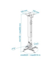 SOPORTE PROYECTOR TOOQ TECHO INCLINABLE WHITE