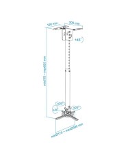 SOPORTE PROYECTOR TOOQ TECHO GIRATORIO E INCLINABLE BLACK