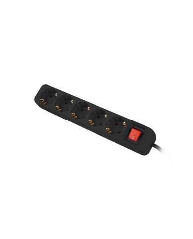 REGLETA LANBERG 5 SCHUKOS CON PROTECCION 3M BLACK