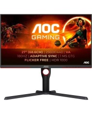 MONITOR GAMING AOC 27 180HZ 2K QHD ERGONOMICO HDMI DISPLAYPORT BLACK