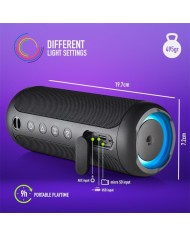 ALTAVOCES NGS ROLLER FURIA 2 RGB PORTATIL WATERPROOF IPX7/BT/USB/AUX BLACK