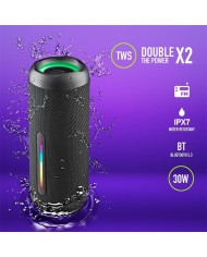 ALTAVOCES NGS ROLLER FURIA 2 RGB PORTATIL WATERPROOF IPX7/BT/USB/AUX BLACK