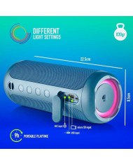 ALTAVOCES NGS ROLLER FURIA 3 RGB PORTATIL WATERPROOF 60W IPX7/BT/USB BLUE