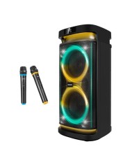 ALTAVOZ PHOENIX RUMBLEBOSS USB MICROSD FM BT RGB 80W KARAOKE + 2 MICROFONOS