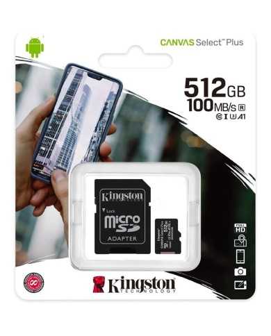 MEMORIA MICRO SD 512GB KINGSTON XC C10 + ADAPTADOR SD