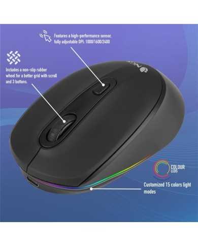 RATON NGS SMOG MULTIDEVICE WIRELESS BLUETOOTH RECARGABLE LED BLACK