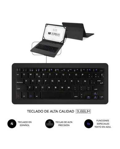FUNDA SUBBLIM CON TECLADO KEYTAB PRO USB-C TABLET 10.1-11 BLACK