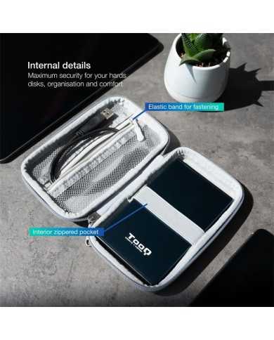 FUNDA TOOQ PARA DISCO DURO EXTERNO DE 2,5 GREY