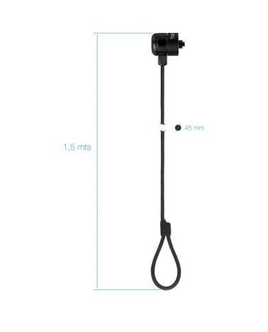 CABLE SEGURIDAD TOOQ PORTATIL CON LLAVE 1.5M BLACK