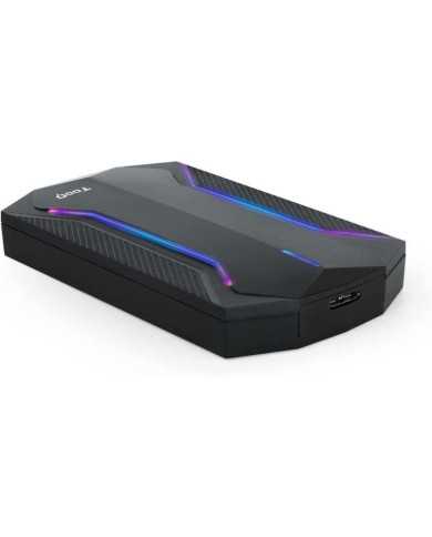 CAJA EXTERNA TOOQ GAMING 2.5 SSD SATA USB RGB BLACK