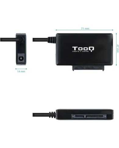 ADAPTADOR USB 3.0 USB-A TOOQ DISCO DURO SATA 2.5/3.5 ALIMENTADOR BLACK