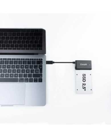 ADAPTADOR USB 3.0 USB-C TOOQ DISCO DURO SATA 2.5/3.5 ALIMENTADOR BLACK