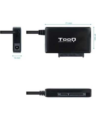 ADAPTADOR USB 3.0 USB-C TOOQ DISCO DURO SATA 2.5/3.5 ALIMENTADOR BLACK