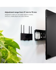 SOPORTE DE PARED UNIVERSAL TOOQ PARA ROUTER MINI PC MULTIMEDIA 5KG BLACK