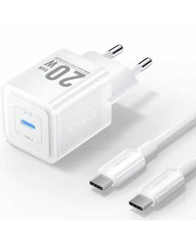 CARGADOR DE PARED VENTION GAN USB-C 20W WHITE + CABLE UCB-C 1M WHITE