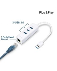ADAPTADOR TP-LINK USB 3.0 A LAN RJ-45 GIGABIT + HUB USB 3.0