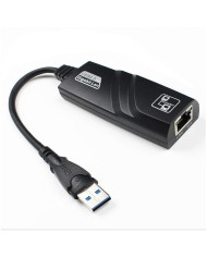 CABLE CONVERSOR ONEWAY USB 3.0 ETHERNET RJ45 GIGABIT 15CM BLACK