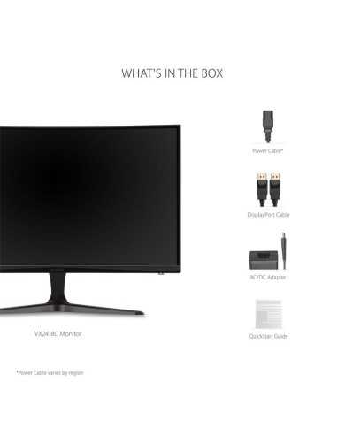 MONITOR VIEWSONIC 24 CURVO LED FHD HDMI DP 165Hz 3YR GARANTIA