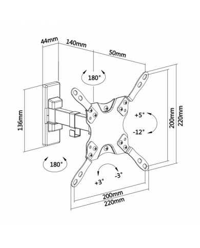 SOPORTE PARED TV MONITOR AISENS 13-42 20KG BLACK