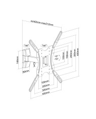 SOPORTE PARED TV MONITOR AISENS INCLINABLE GIRATORIO 32-55 30KG BLACK
