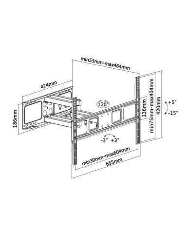 SOPORTE PARED TV MONITOR AISENS 37-70 40KG INCLINABLE/GIRATORIO